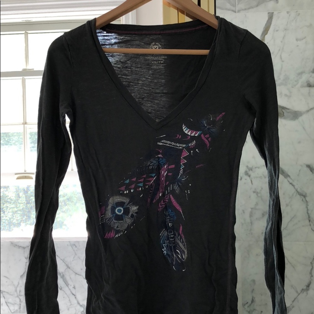 Long Sleeved V- neck t-shirt